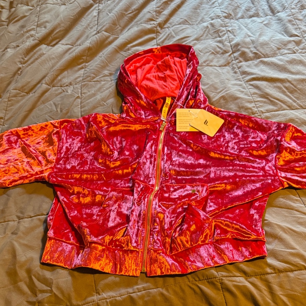 Fabletics Crushed Velour Zip Hoodie